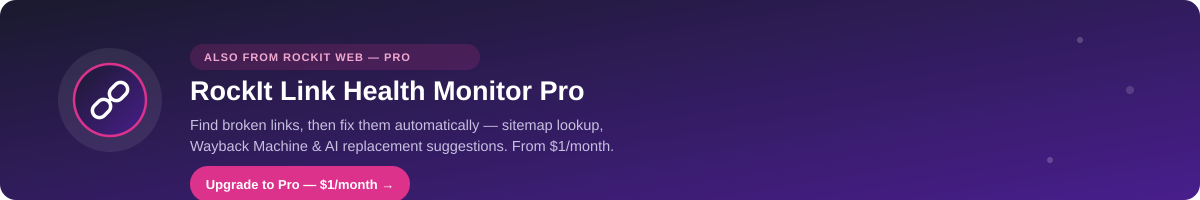 RockIt Link Health Monitor Pro — Upgrade