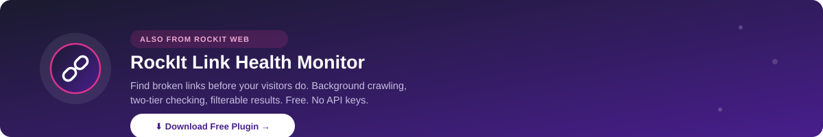 RockIt Link Health Monitor — Free WordPress Plugin